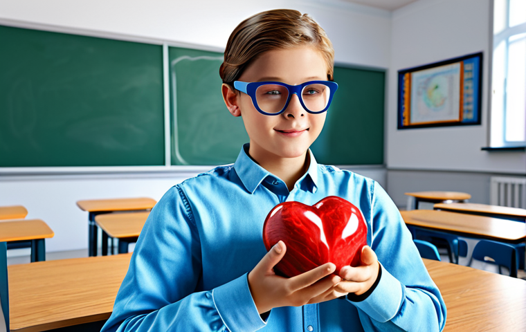 AR Learning Experience**
"A student wearing AR glasses, fully clothed in casual attire, studying a virtual 3D model of the human heart in a bright, modern classroom. The heart is realistically rendered and floating in the air. Books and learning materials are visible in the background. Safe for work, appropriate content, professional, perfect anatomy, well-formed hands, correct proportions, natural pose, high quality."
**